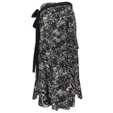 Raey midi wrap skirt in a luxurious silk patterned fabric