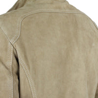 Versace Jeans Couture suede biker jacket in a biscuit tone