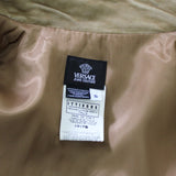 Versace Jeans Couture suede biker jacket in a biscuit tone