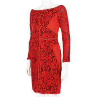 J. Mendel tailored fit dress in a lace panel construction