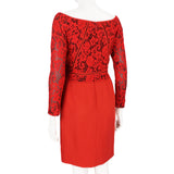 J. Mendel tailored fit dress in a lace panel construction