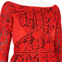 J. Mendel tailored fit dress in a lace panel construction
