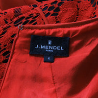 J. Mendel tailored fit dress in a lace panel construction