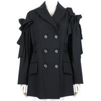 Simone Rocha double breasted fine wool jacket in black