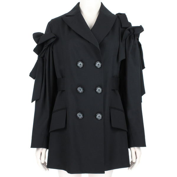 Simone Rocha double breasted fine wool jacket in black