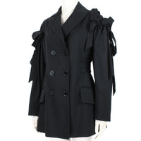 Simone Rocha double breasted fine wool jacket in black