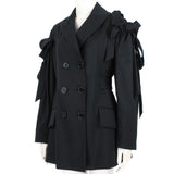 Simone Rocha double breasted fine wool jacket in black