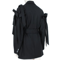 Simone Rocha double breasted fine wool jacket in black