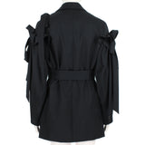Simone Rocha double breasted fine wool jacket in black