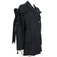 Simone Rocha double breasted fine wool jacket in black