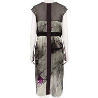 Alberta Ferretti silk satin shift dress in an abstract pattern