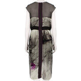 Alberta Ferretti silk satin shift dress in an abstract pattern