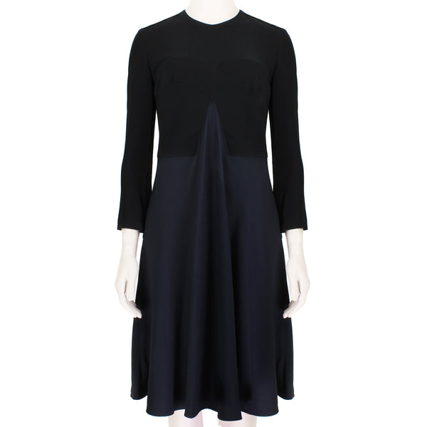 Stella McCartney colour block dress in black and midnight blue