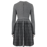Alaia signature skater dress in a luxurious black and white patterned knit