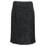 Erdem tweed skirt in black and shimmering onyx black