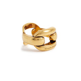 Alexander McQueen gold tone peak chain ring