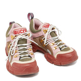 Gucci Flashtrek trainers in pink and rust with multicoloured accents