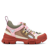Gucci Flashtrek trainers in pink and rust with multicoloured accents