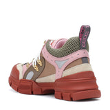 Gucci Flashtrek trainers in pink and rust with multicoloured accents