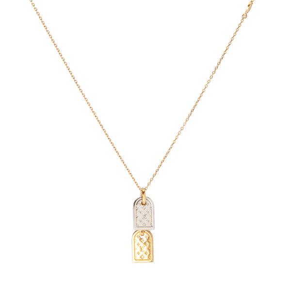 Louis Vuitton Monogram Chain Necklace Silver in Metal with Silver-tone - DE Louis Vuitton Monogram Chain Necklace Silver in Metal with Silver-tone - DE