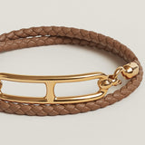 Hermes Roulis Double Tour Bracelet in tan and rose gold