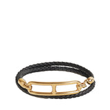 Hermes Roulis Double Tour Bracelet in black and gold