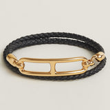 Hermes Roulis Double Tour Bracelet in black and gold