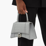 Balenciaga Hourglass Small Croc-Effect Leather Tote