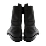 A black leather ankle boot in black leather by Manolo Blahnik