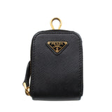 Prada Saffiano leather mini pouch in black