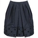 Prada black inverted pleat skirt in a matt silk blend fabric