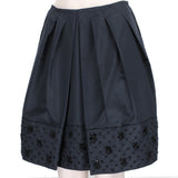 Prada black inverted pleat skirt in a matt silk blend fabric