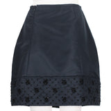 Prada black inverted pleat skirt in a matt silk blend fabric