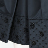 Prada black inverted pleat skirt in a matt silk blend fabric