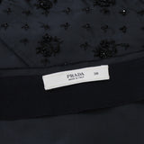 Prada black inverted pleat skirt in a matt silk blend fabric