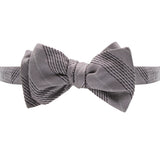 Alexander McQueen silk bow tie in a fine Prince of Wales check pattern