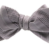 Alexander McQueen silk bow tie in a fine Prince of Wales check pattern