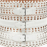 Alaia Vienne corset belt in white signature perforated leather