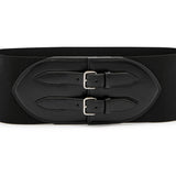 Alaia buckled leather corset belt in black calf leather