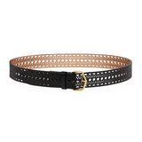 Alaia Vienne black belt in signature perforated leather