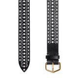 Alaia Vienne black belt in signature perforated leather