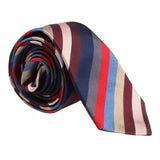 Paul Smith narrow silk tie in and grosgrain multicoloured stripe pattern