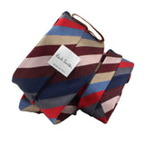 Paul Smith narrow silk tie in and grosgrain multicoloured stripe pattern