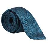 Paul Smith narrow silk tie in a monochrome floral jacquard pattern