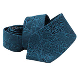 Paul Smith narrow silk tie in a monochrome floral jacquard pattern