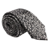 Paul Smith tie in a shimmering onyx grey and silver abstract pattern