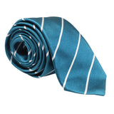 Paul Smith narrow silk satin tie in a regimental stripe pattern