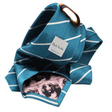 Paul Smith narrow silk satin tie in a regimental stripe pattern
