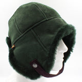 Paul Smith trapper hat in a dark green tone suede finish
