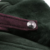 Paul Smith trapper hat in a dark green tone suede finish